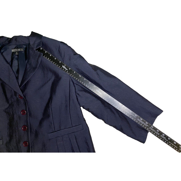 Lafayette 148 Blazer Womens Size 18 Blue Red Button Career Wear Professional - Picture 12 of 14